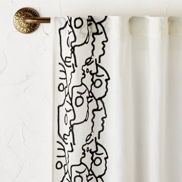 2pk Light Filtering In This Together Embroidered Window Curtain Panels Ivory - Picture 3 of 4